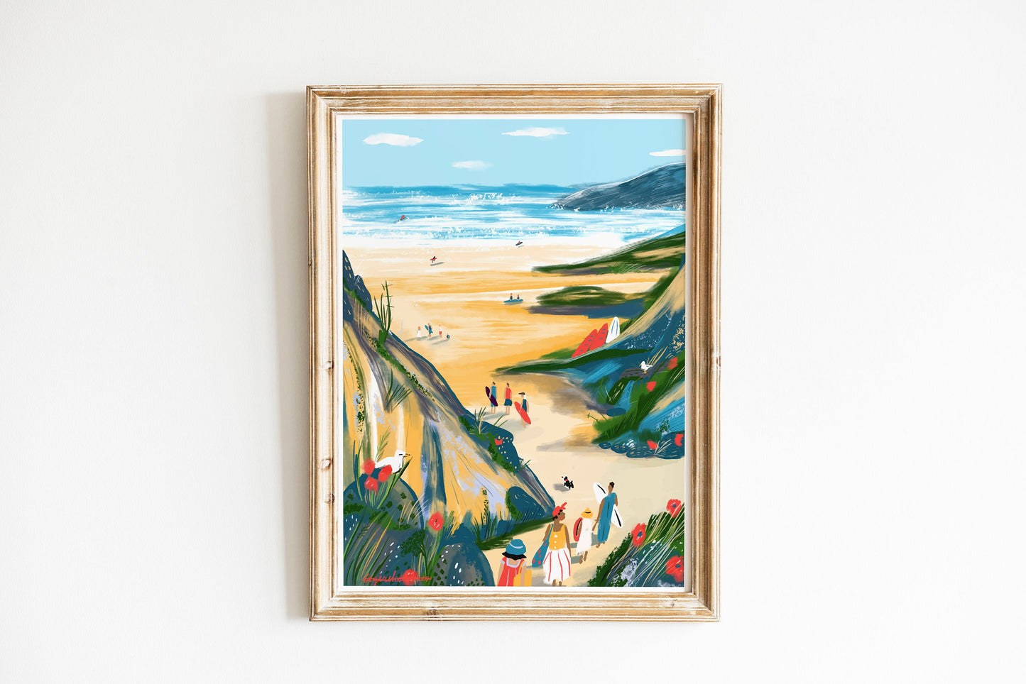 Ocean Wave Art Print: Scenic Beach Landscape Poster (A3)