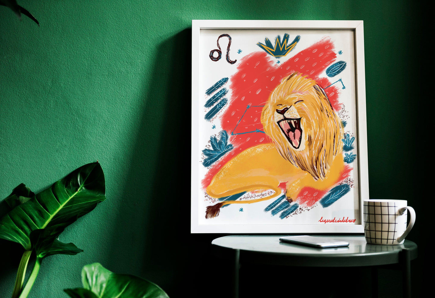 Leo Zodiac Sign Art Print: Illustrated Horoscope Poster