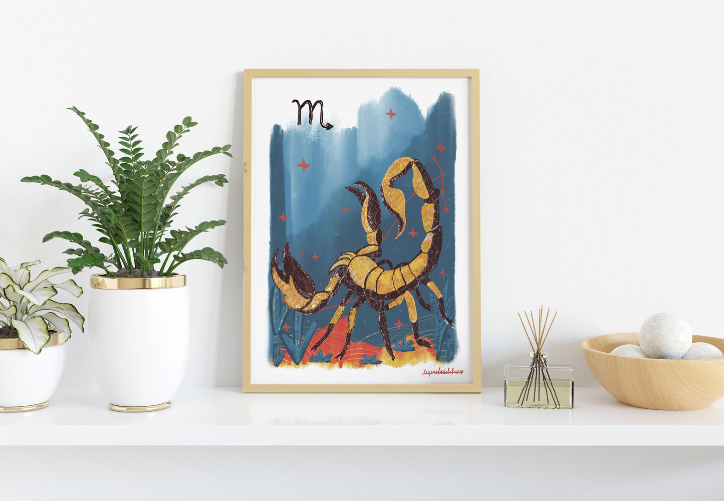 Scorpio Zodiac Sign Art Print: Illustrated Horoscope Poster