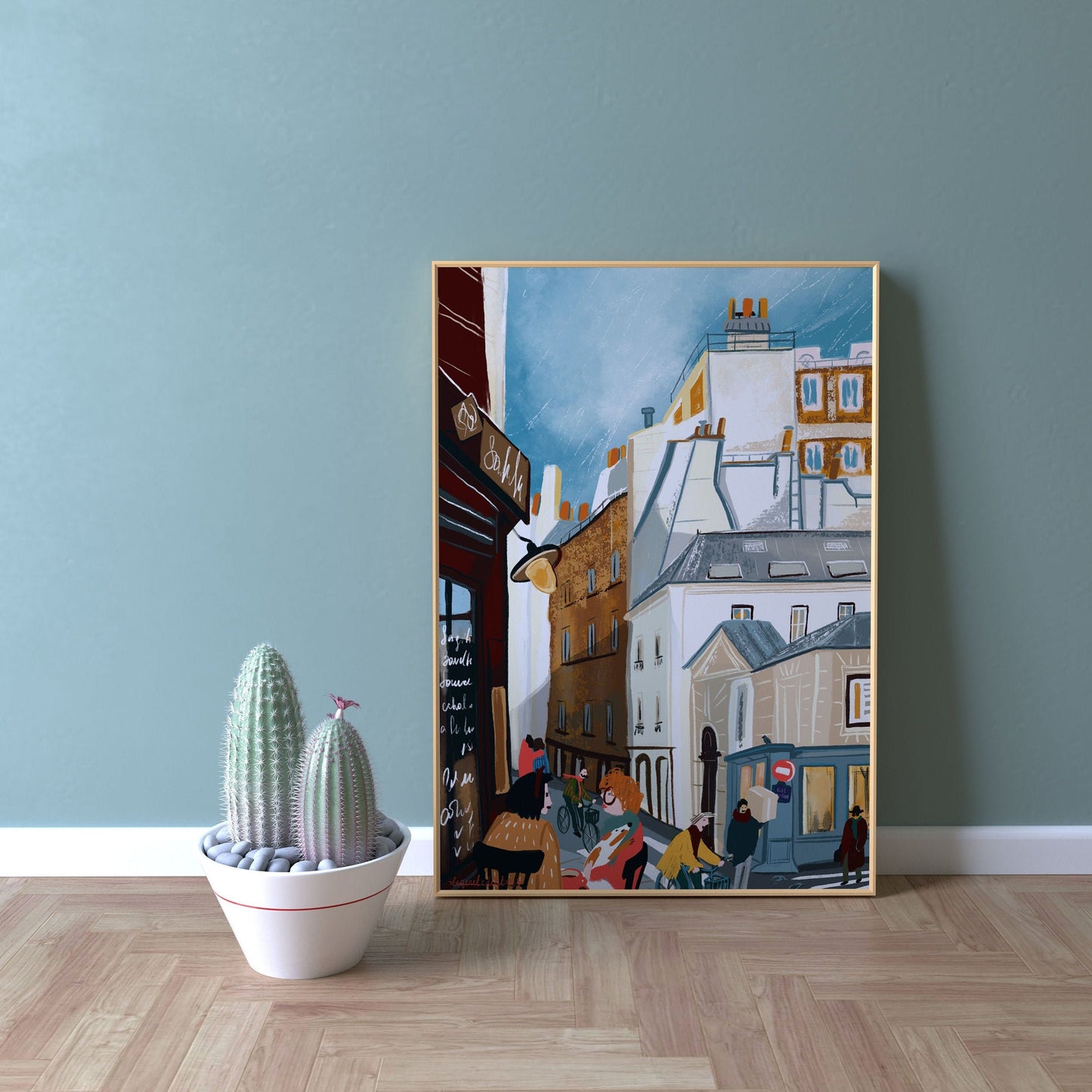 Paris Street Scene Art Print: Cité Illustration