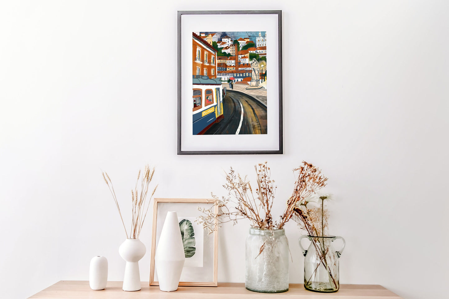 Lisbon Tram Print: Portugal Cityscape Wall Art