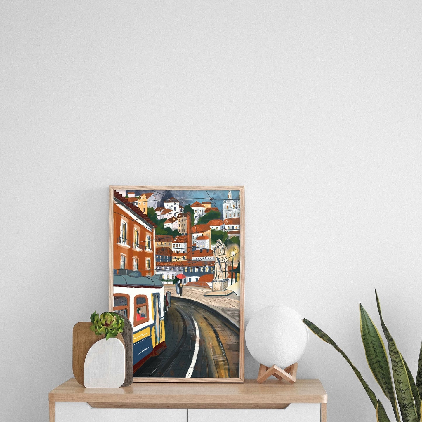 Lisbon Tram Print: Portugal Cityscape Wall Art