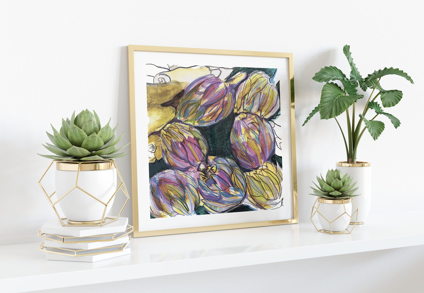 Artichoke Watercolor Sketch Print: Parisian Kitchen Wall Art