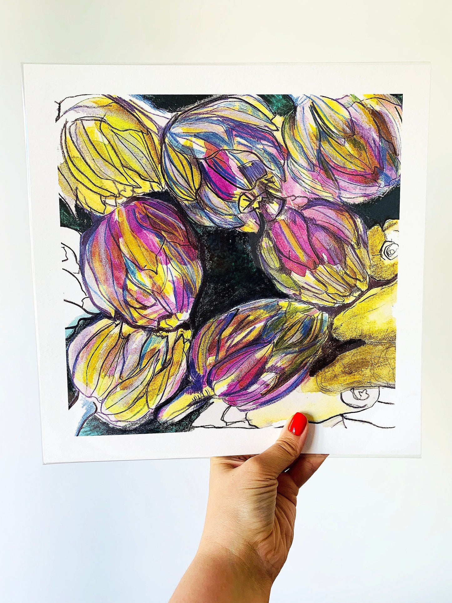 Artichoke Watercolor Sketch Print: Parisian Kitchen Wall Art