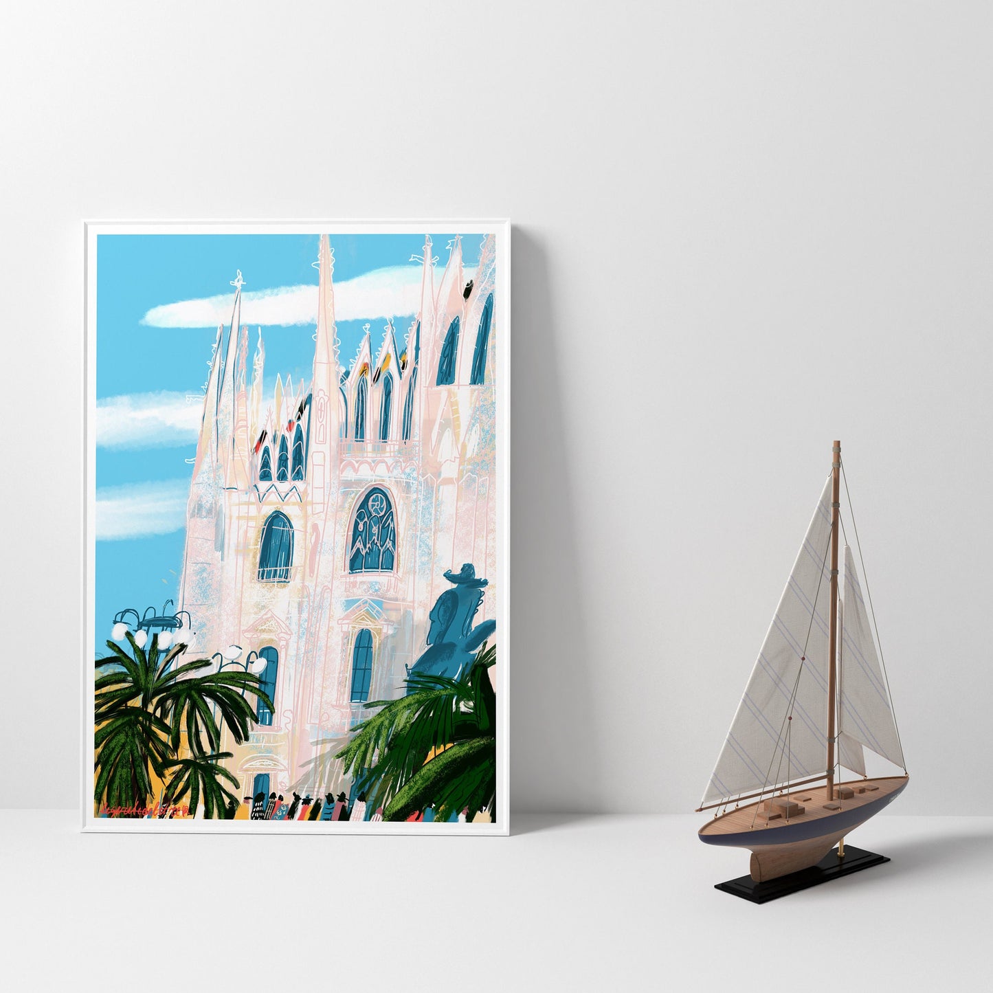 Milan Cathedral Print: Gothic Architecture Travel Poster