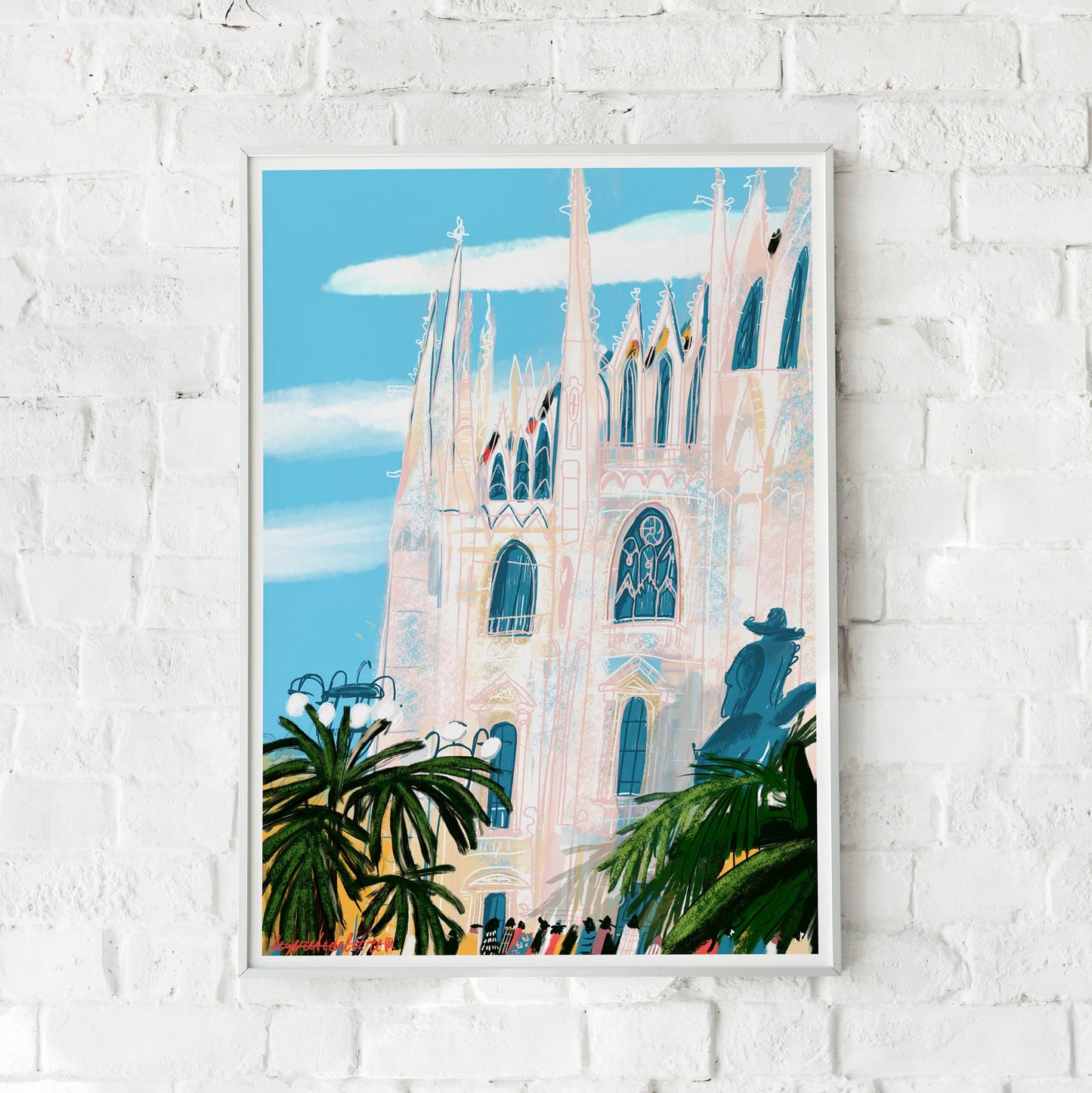 Milan Cathedral Print: Gothic Architecture Travel Poster