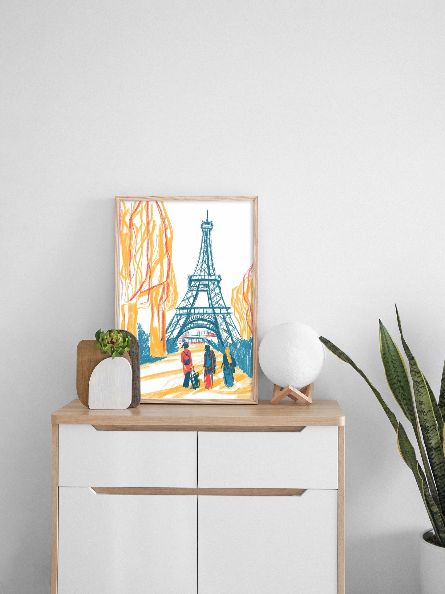 Eiffel Tower Illustration Print: Paris Wall Art