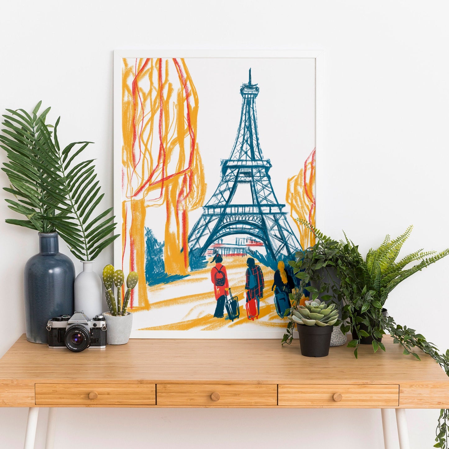 Eiffel Tower Illustration Print: Paris Wall Art