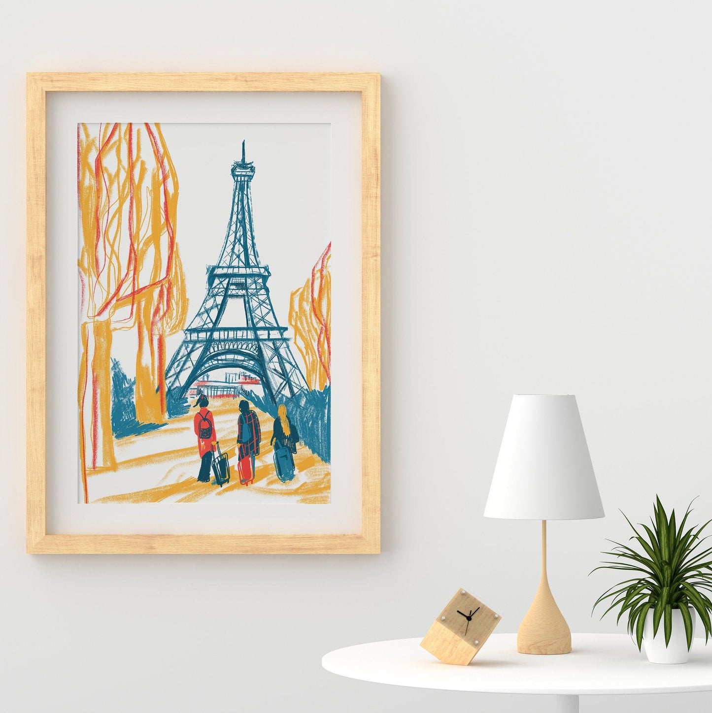 Eiffel Tower Illustration Print: Paris Wall Art