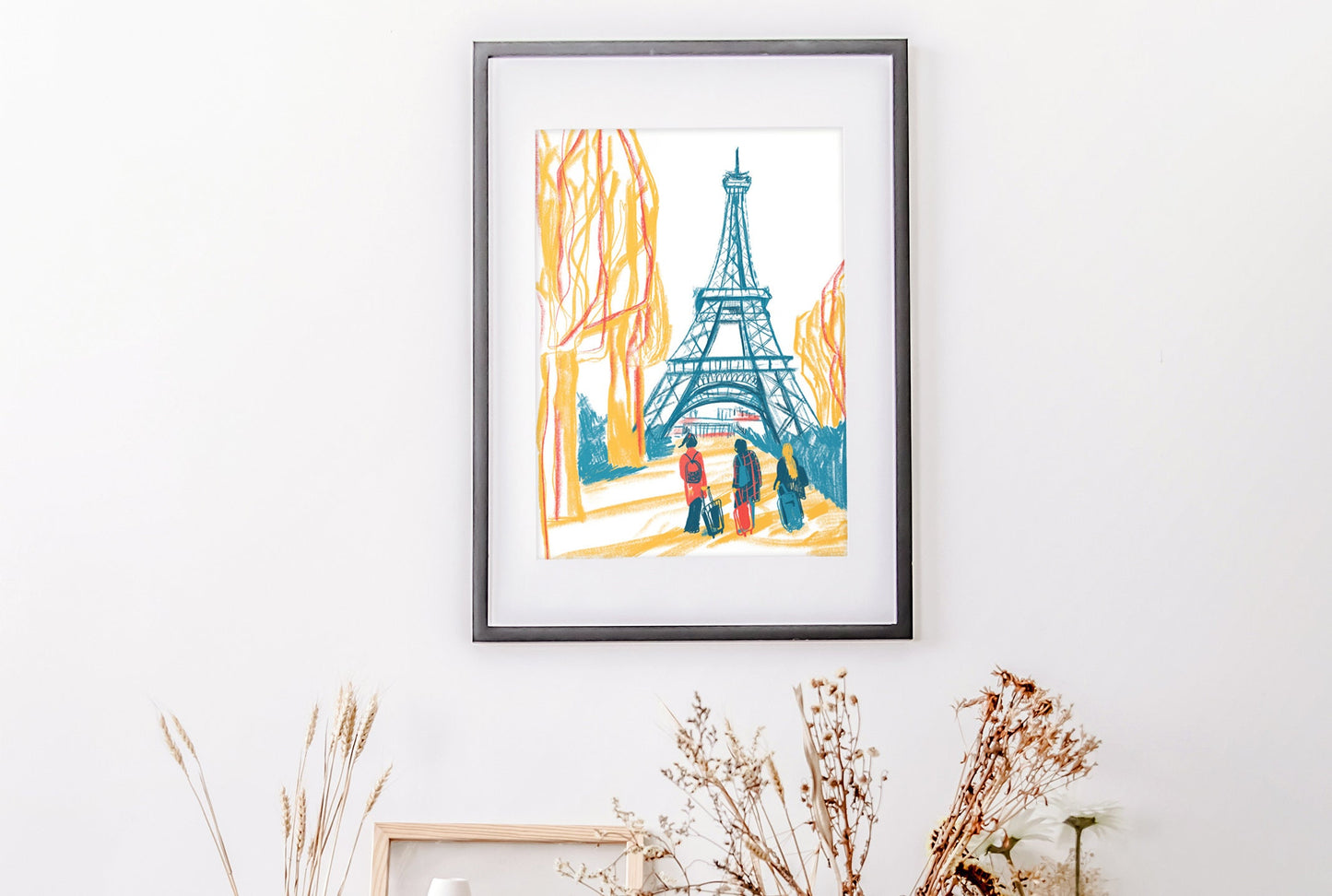 Eiffel Tower Illustration Print: Paris Wall Art