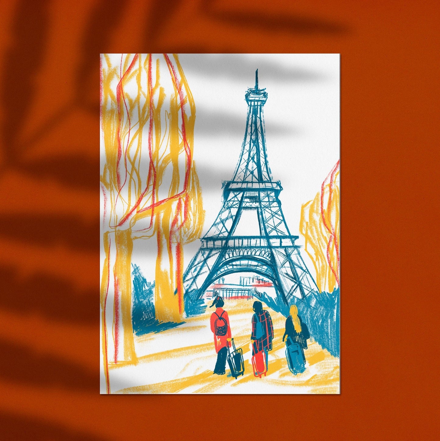 Eiffel Tower Illustration Print: Paris Wall Art
