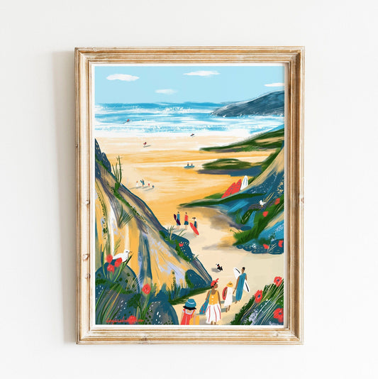 Ocean Wave Art Print: Scenic Beach Landscape Poster (A3)