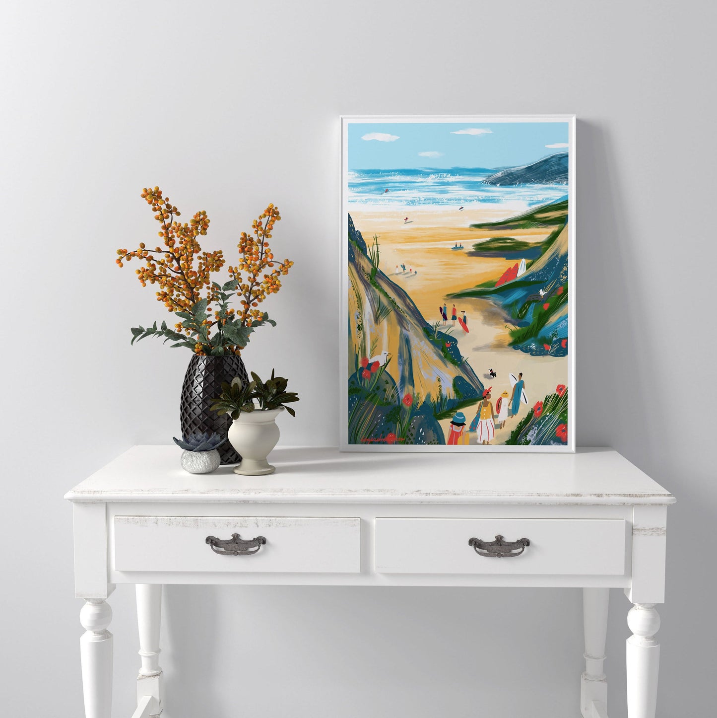 Ocean Wave Art Print: Scenic Beach Landscape Poster (A3)