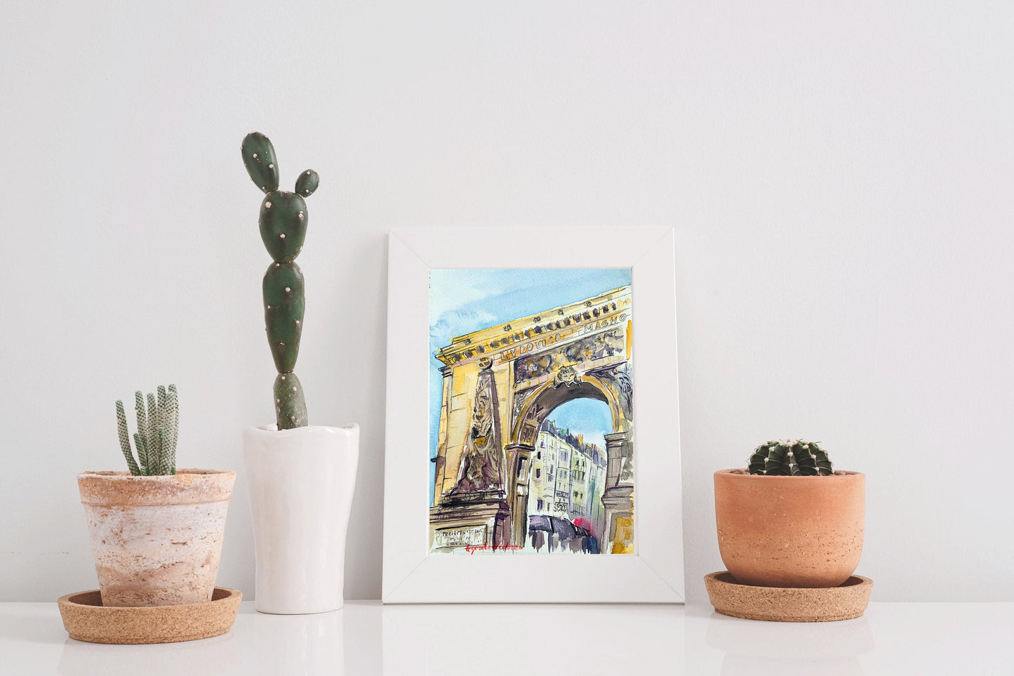 Paris Street Scene Watercolor Sketch: Porte Saint-Denis Original Art