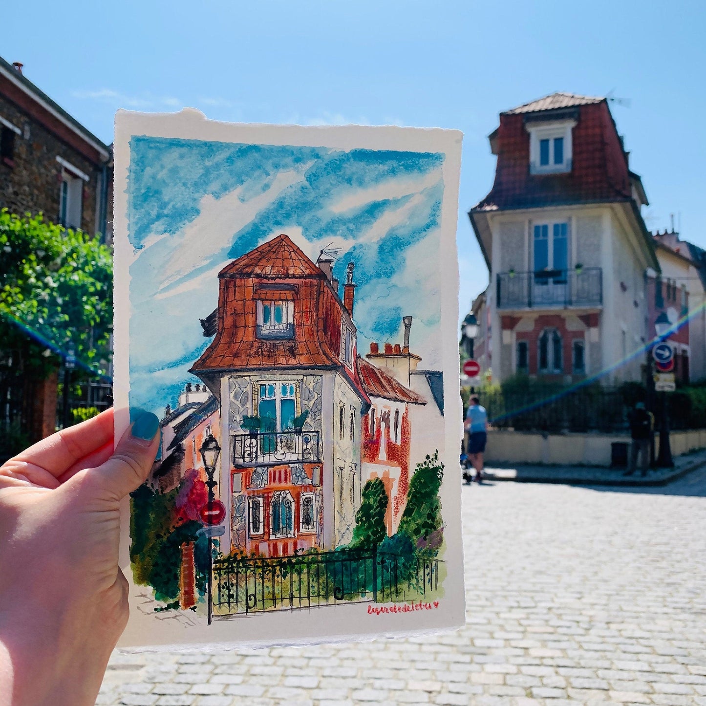 Custom Watercolor Building Sketch: House, Cityscape, or Travel Memory