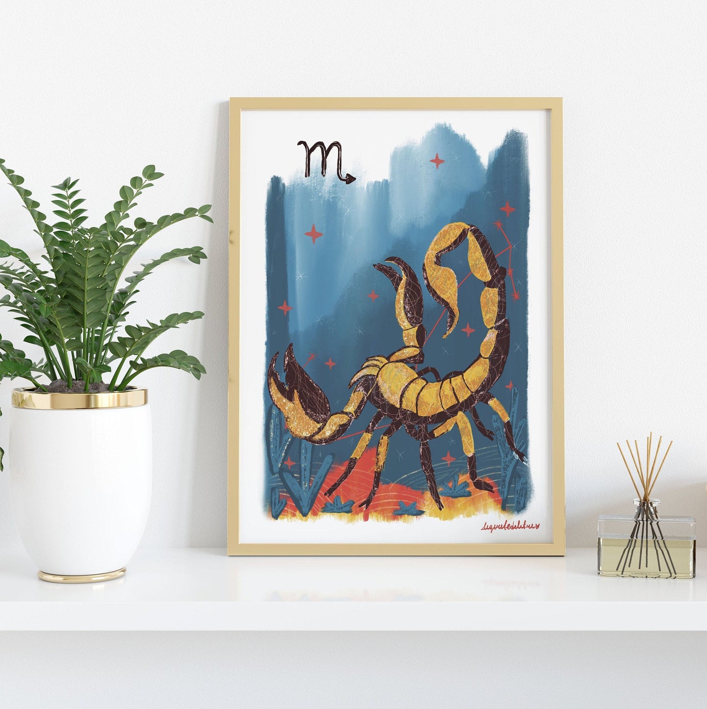 Scorpio Zodiac Sign Art Print: Illustrated Horoscope Poster
