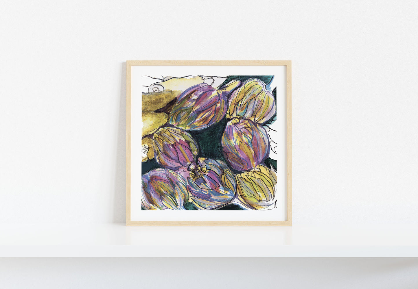 Artichoke Watercolor Sketch Print: Parisian Kitchen Wall Art