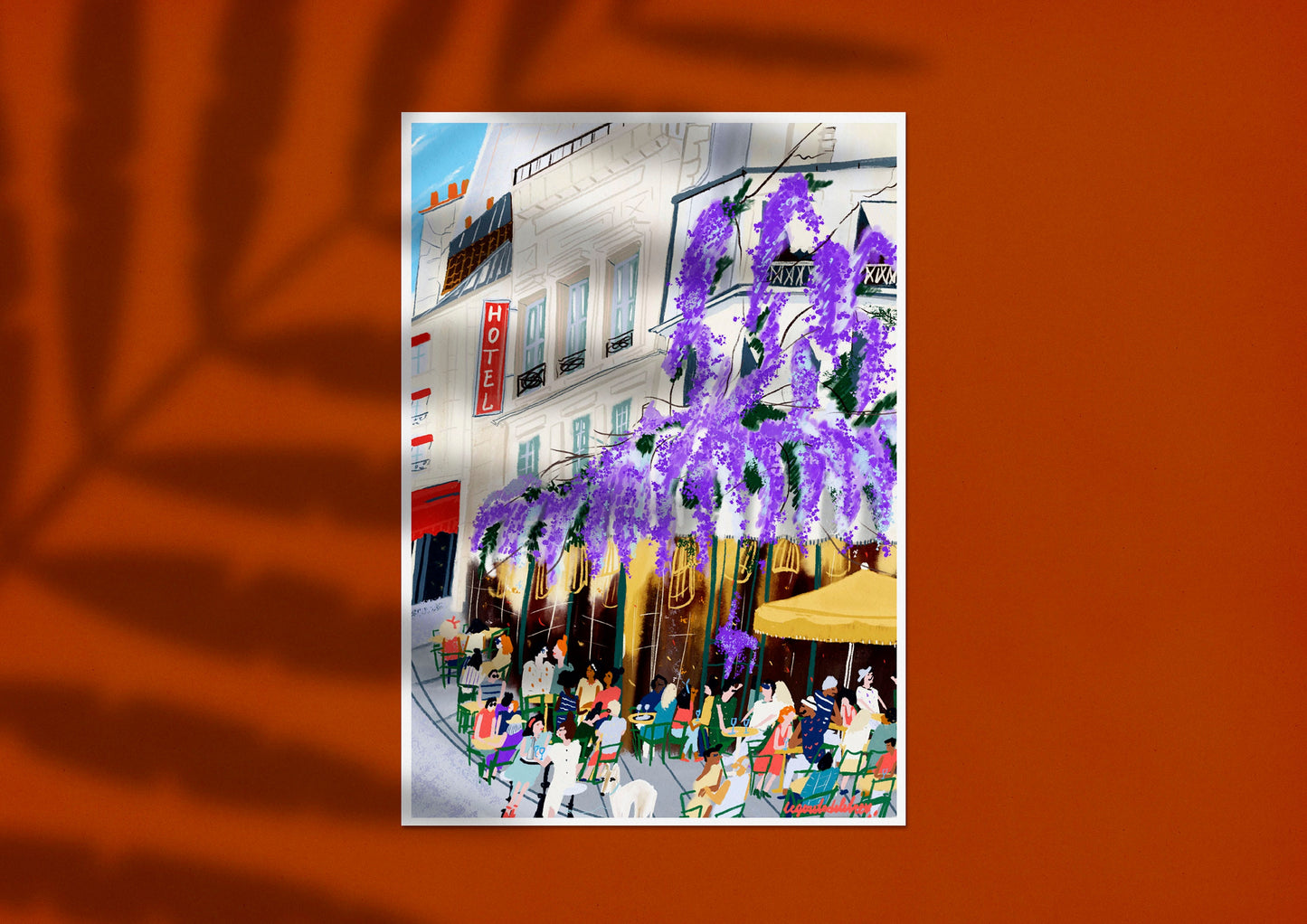 Paris Cafe Art Print: Maison Savage View, French Street Scene