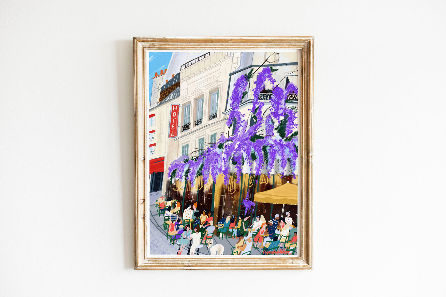 Paris Cafe Art Print: Maison Savage View, French Street Scene