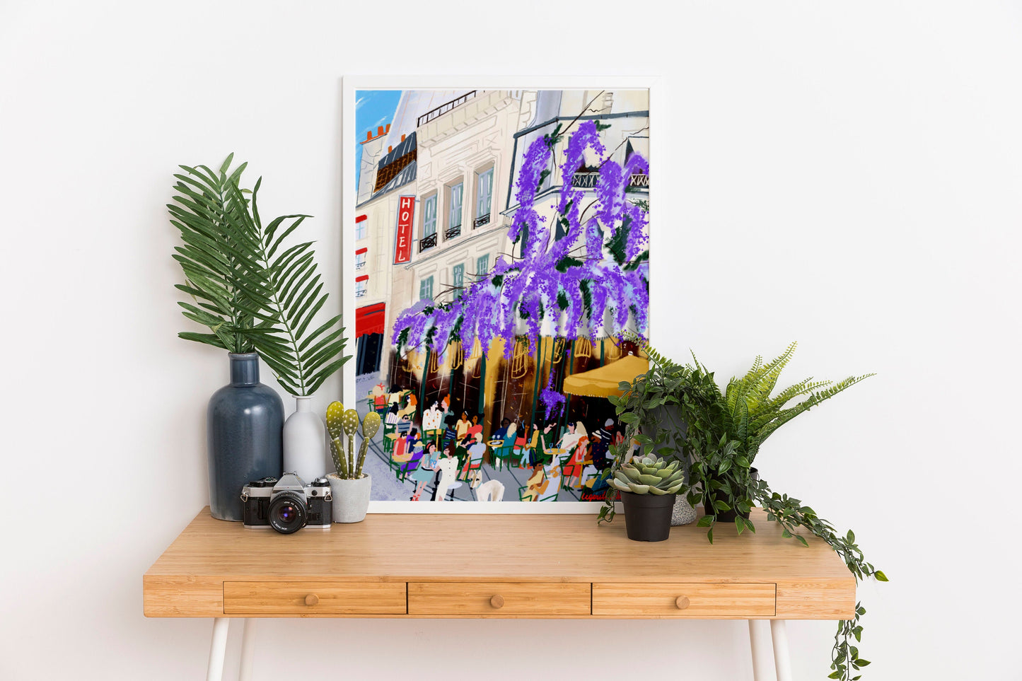 Paris Cafe Art Print: Maison Savage View, French Street Scene