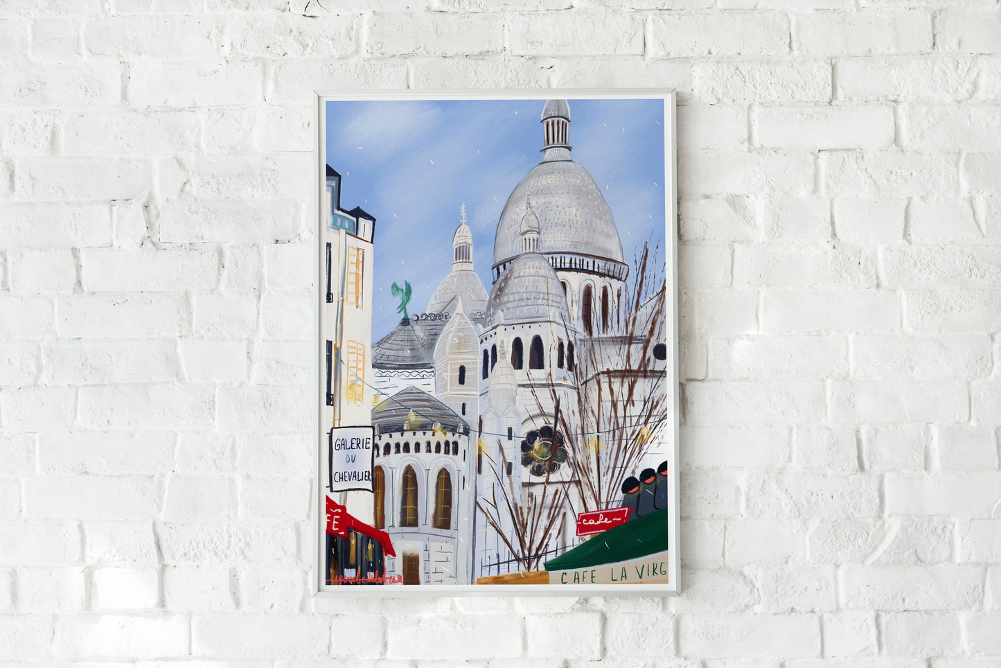 Sacre Coeur Paris Print: Montmartre Illustration, Fine Art Paper