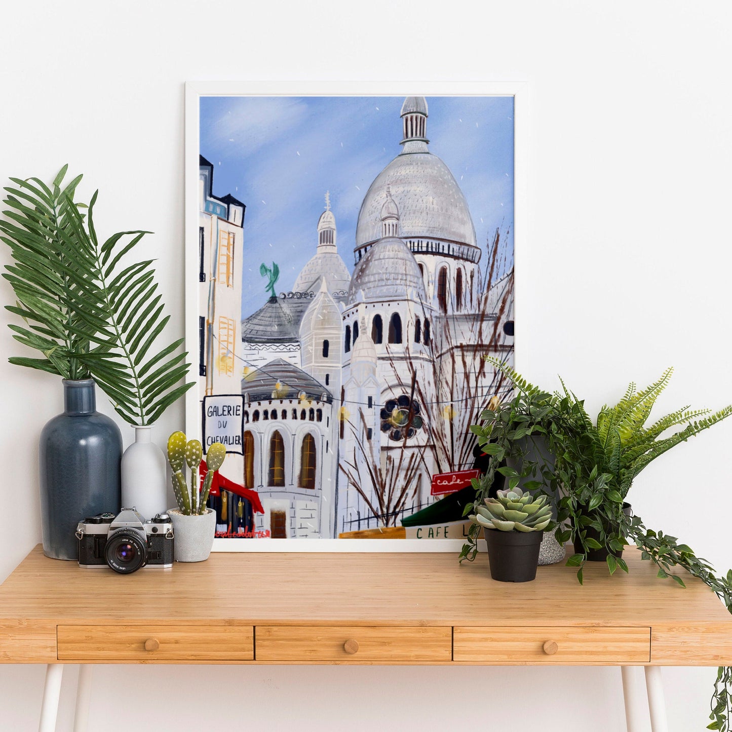 Sacre Coeur Paris Print: Montmartre Illustration, Fine Art Paper