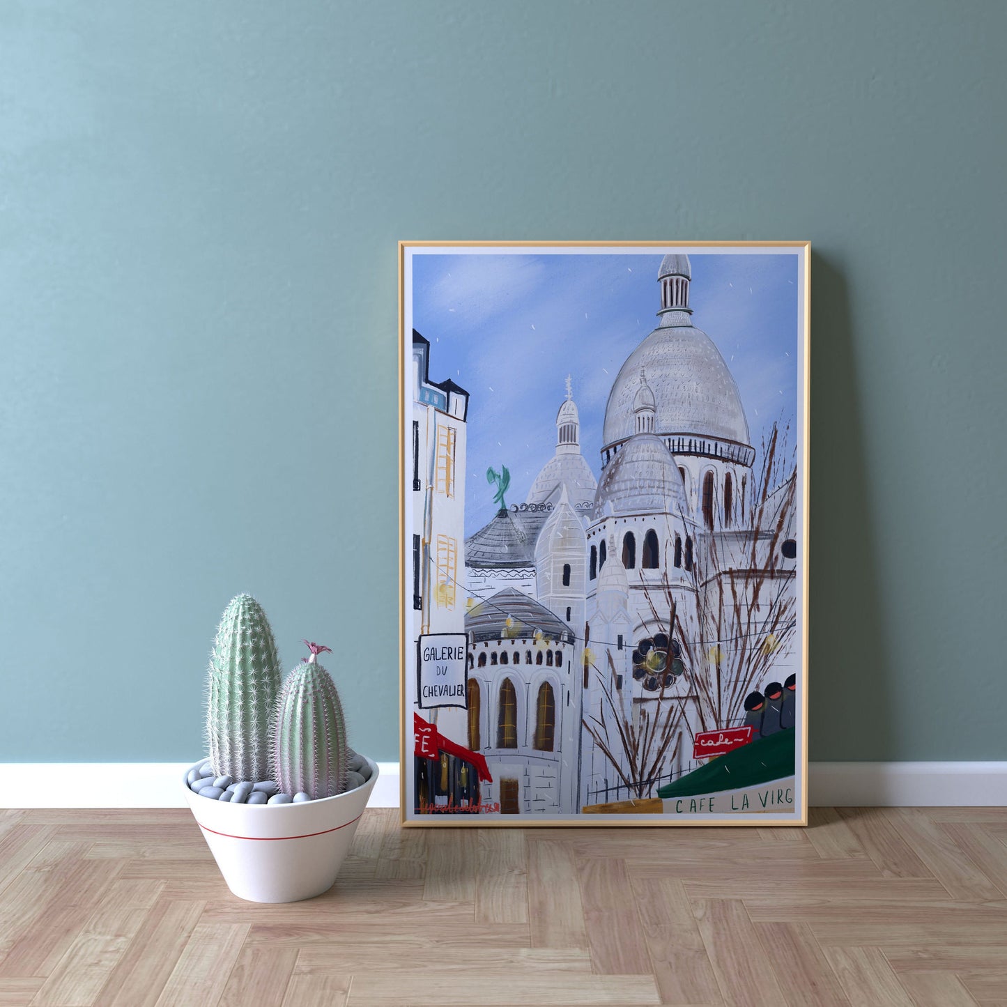 Sacre Coeur Paris Print: Montmartre Illustration, Fine Art Paper