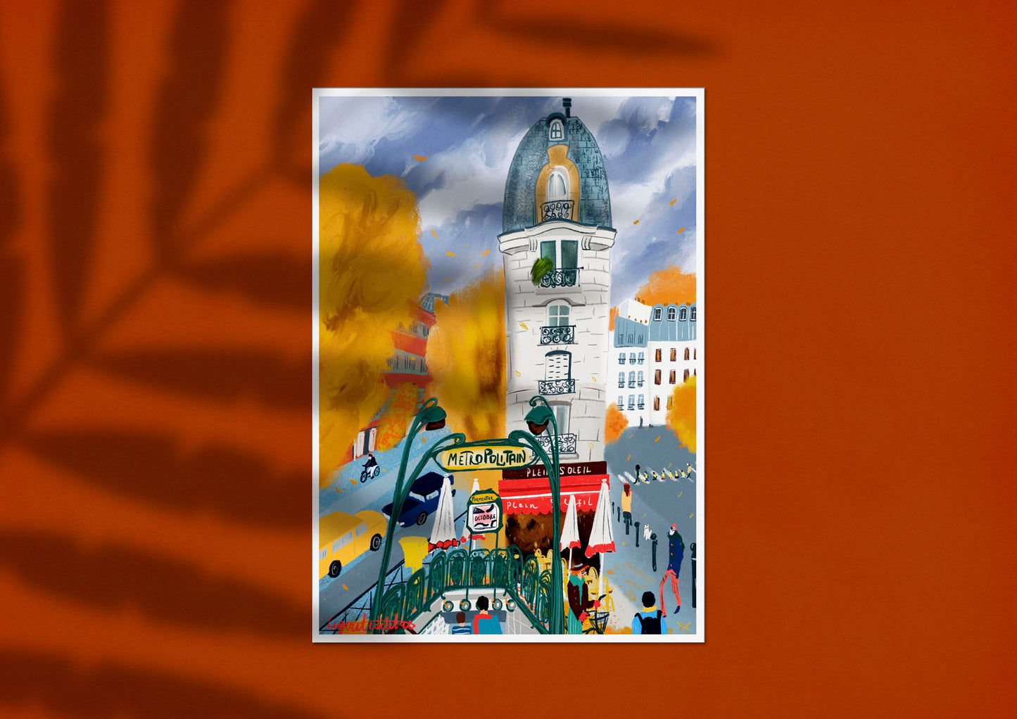 Paris Metro Art Print: Parisian Fall Colors, Cityscape Poster
