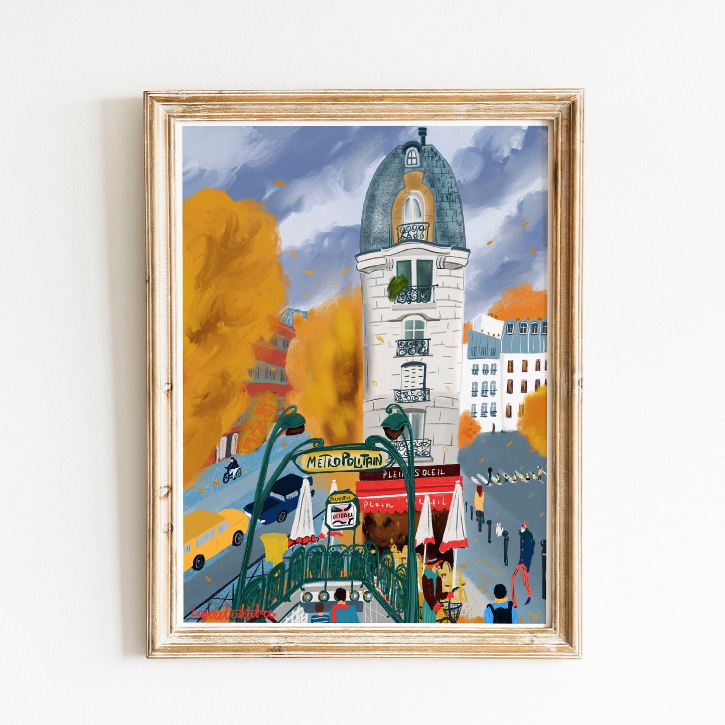 Paris Metro Art Print: Parisian Fall Colors, Cityscape Poster