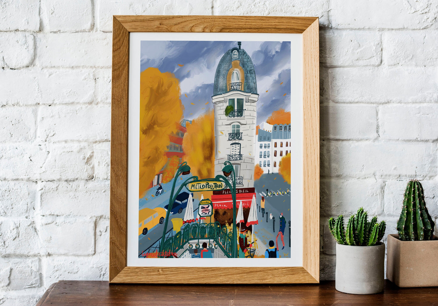 Paris Metro Art Print: Parisian Fall Colors, Cityscape Poster
