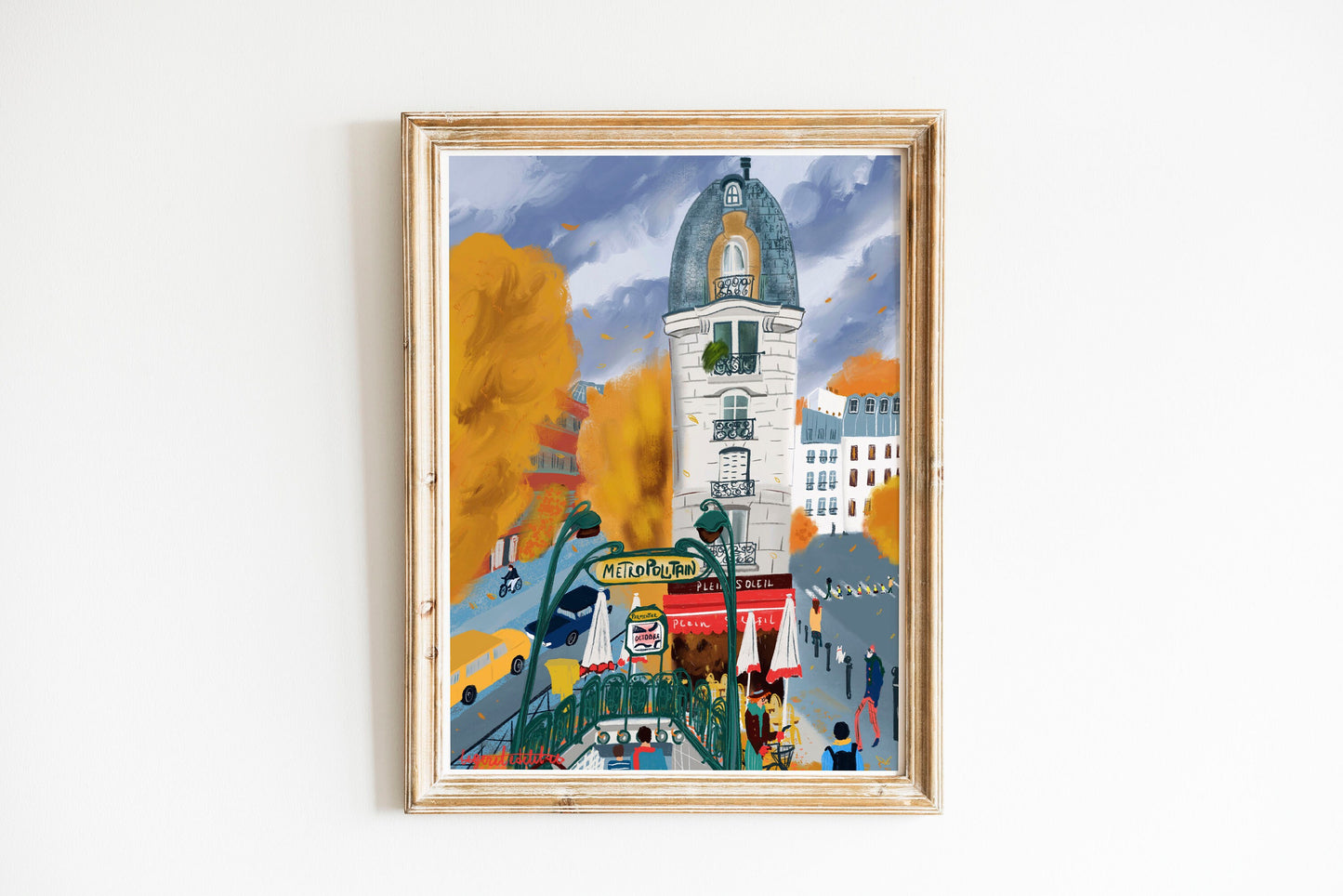 Paris Metro Art Print: Parisian Fall Colors, Cityscape Poster