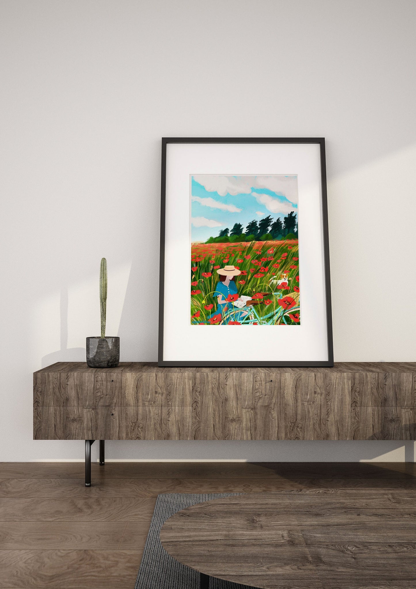 Poppy Field Art Print: Red Floral Illustration (A3/A4)