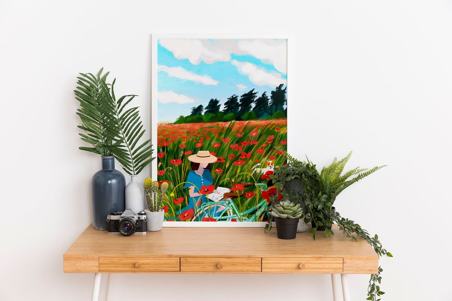 Poppy Field Art Print: Red Floral Illustration (A3/A4)