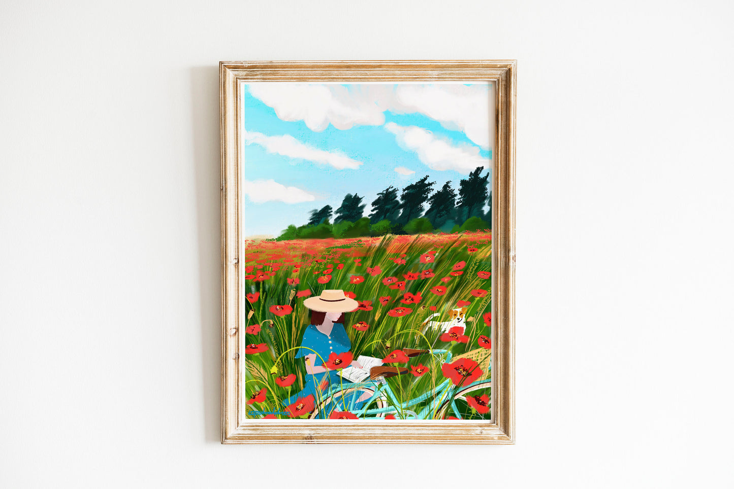 Poppy Field Art Print: Red Floral Illustration (A3/A4)
