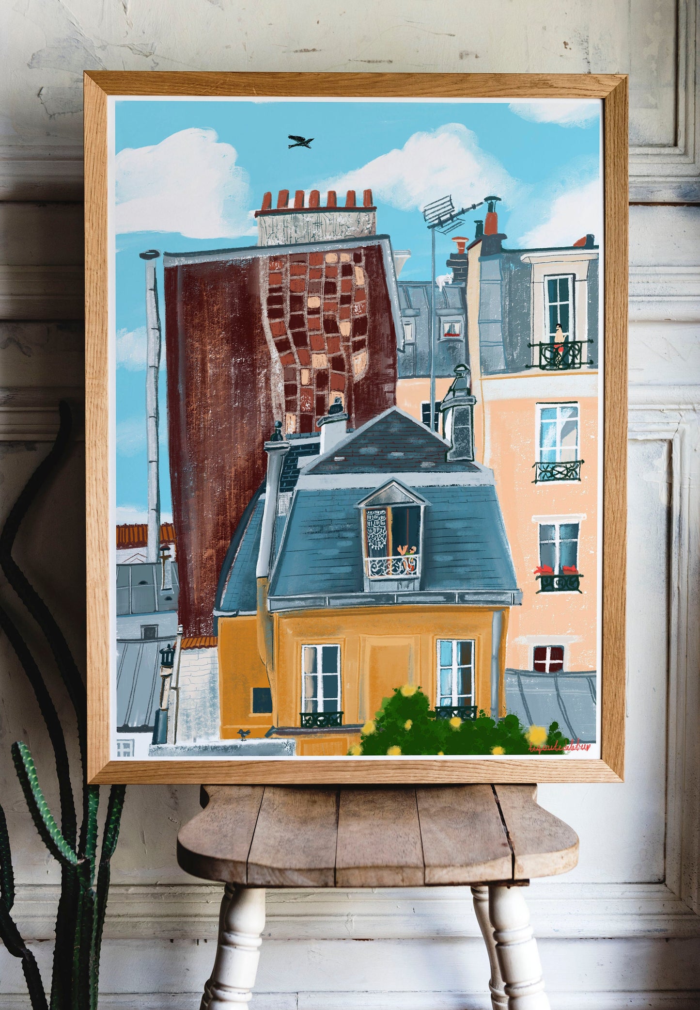 Paris 20e Illustration: Fine Art Print, Parisian Architecture