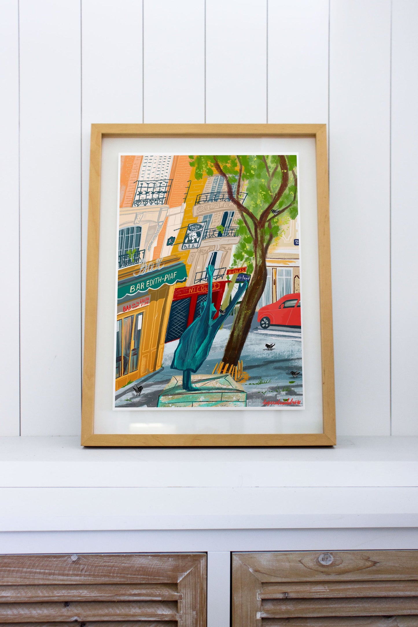Edith Piaf Place Paris Art Print: Fine Art Paper Souvenir