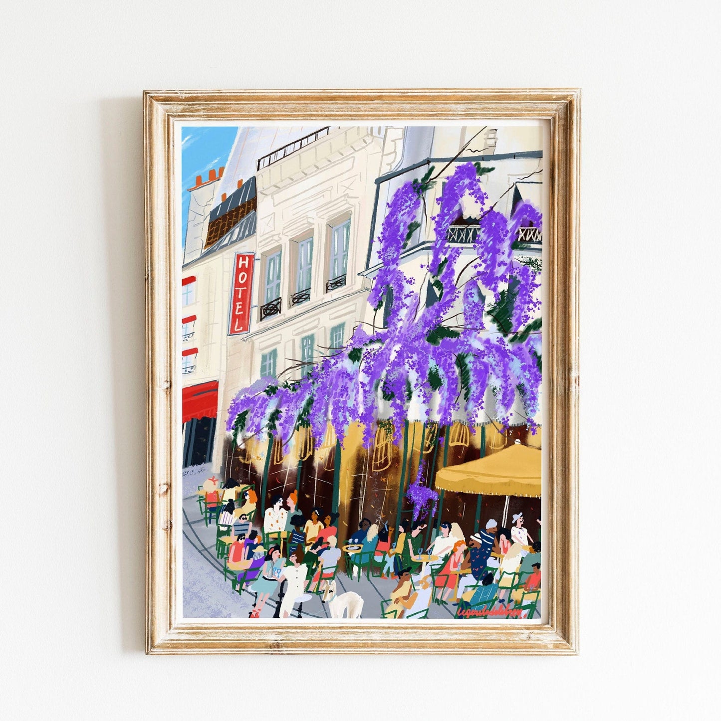 Paris Cafe Art Print: Maison Savage View, French Street Scene