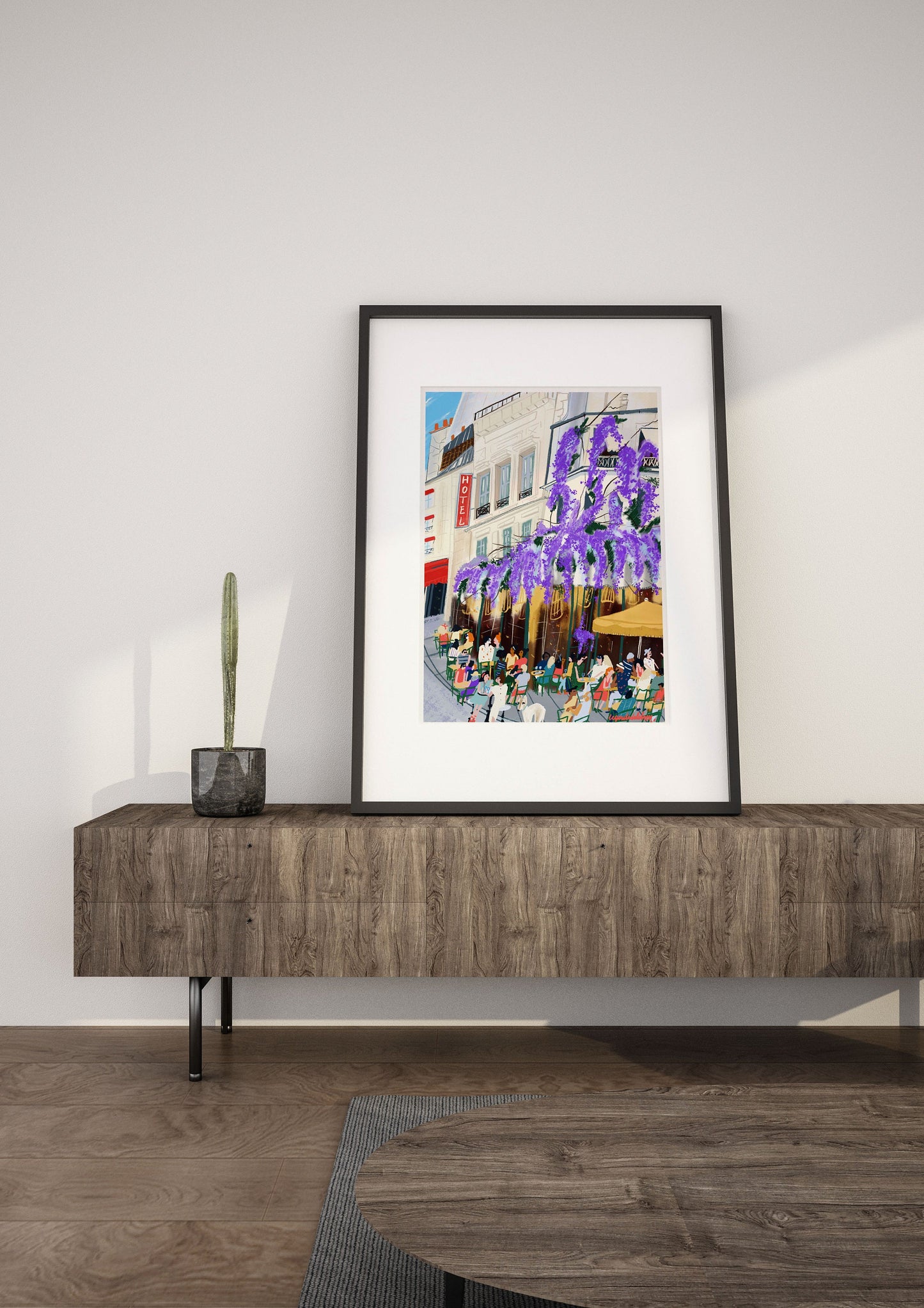 Paris Cafe Art Print: Maison Savage View, French Street Scene