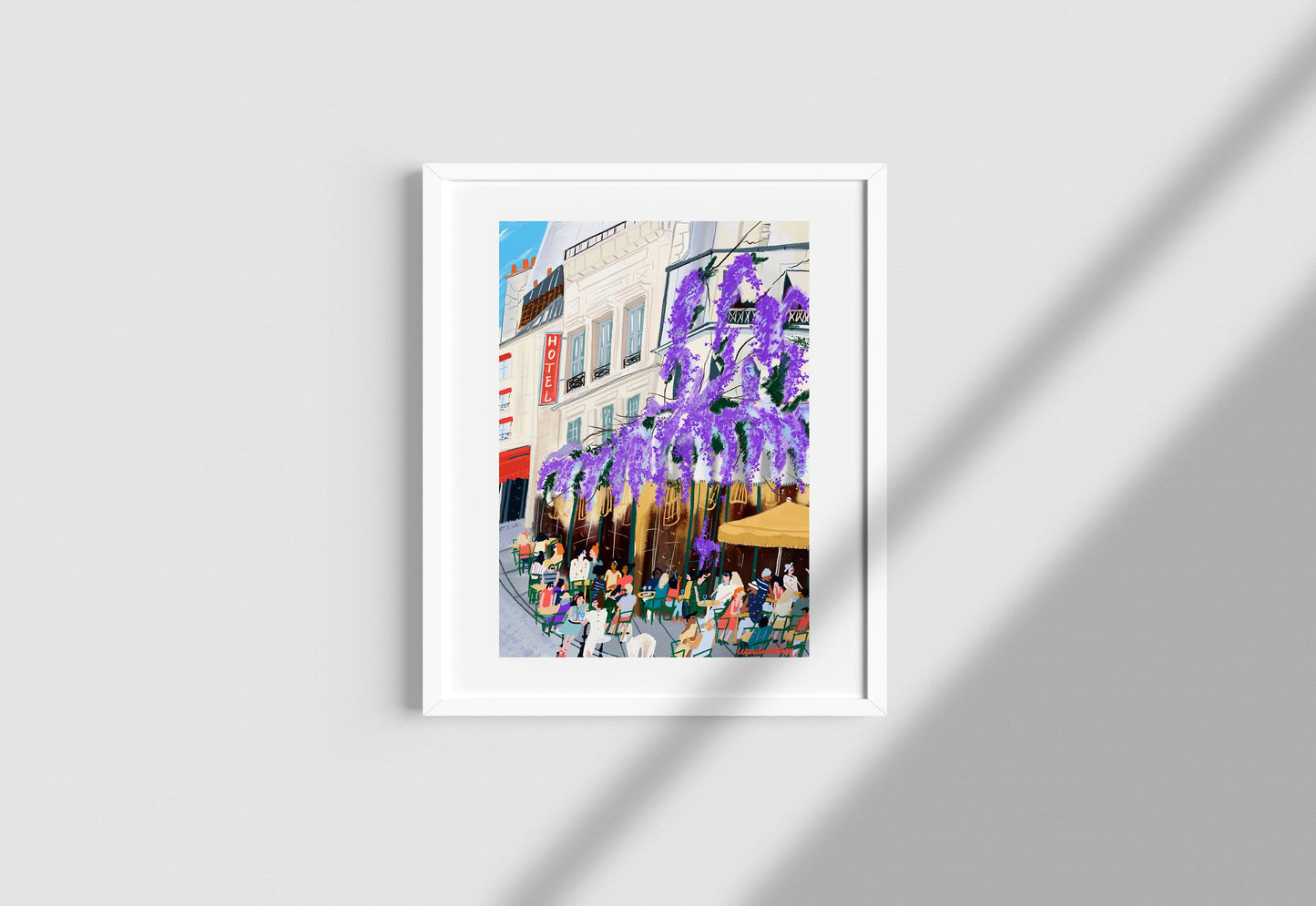 Paris Cafe Art Print: Maison Savage View, French Street Scene