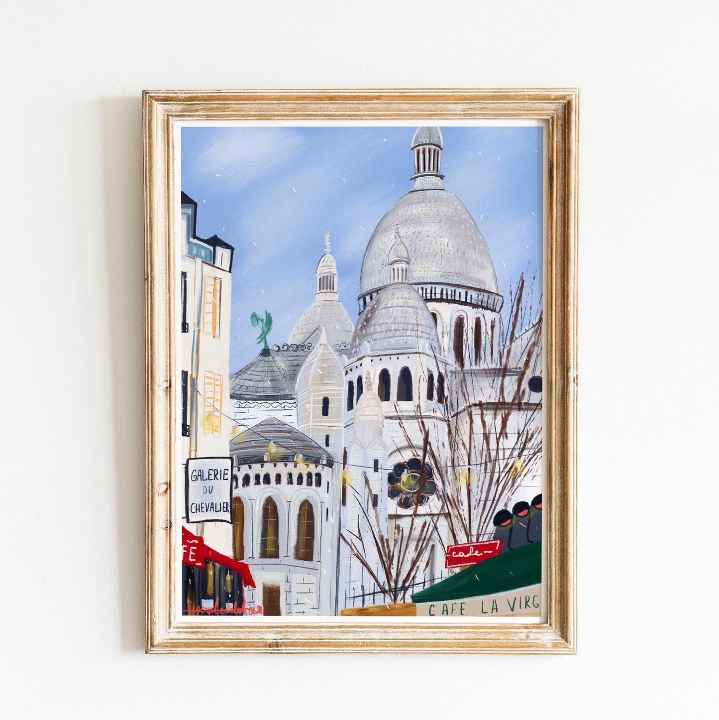 Sacre Coeur Paris Print: Montmartre Illustration, Fine Art Paper