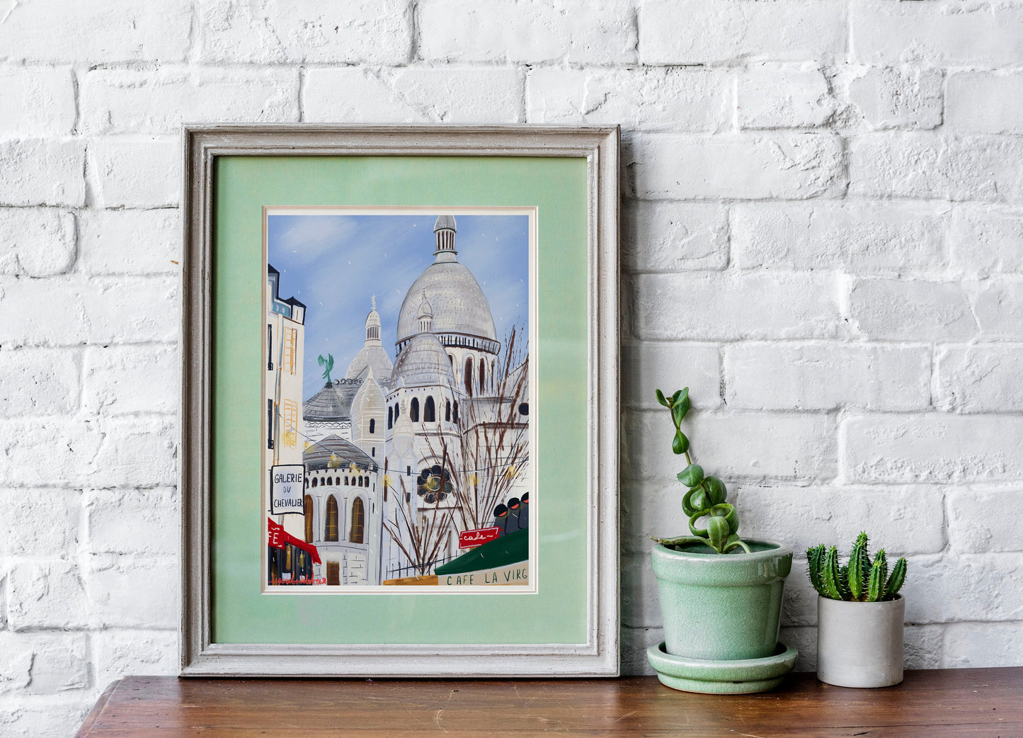 Sacre Coeur Paris Print: Montmartre Illustration, Fine Art Paper