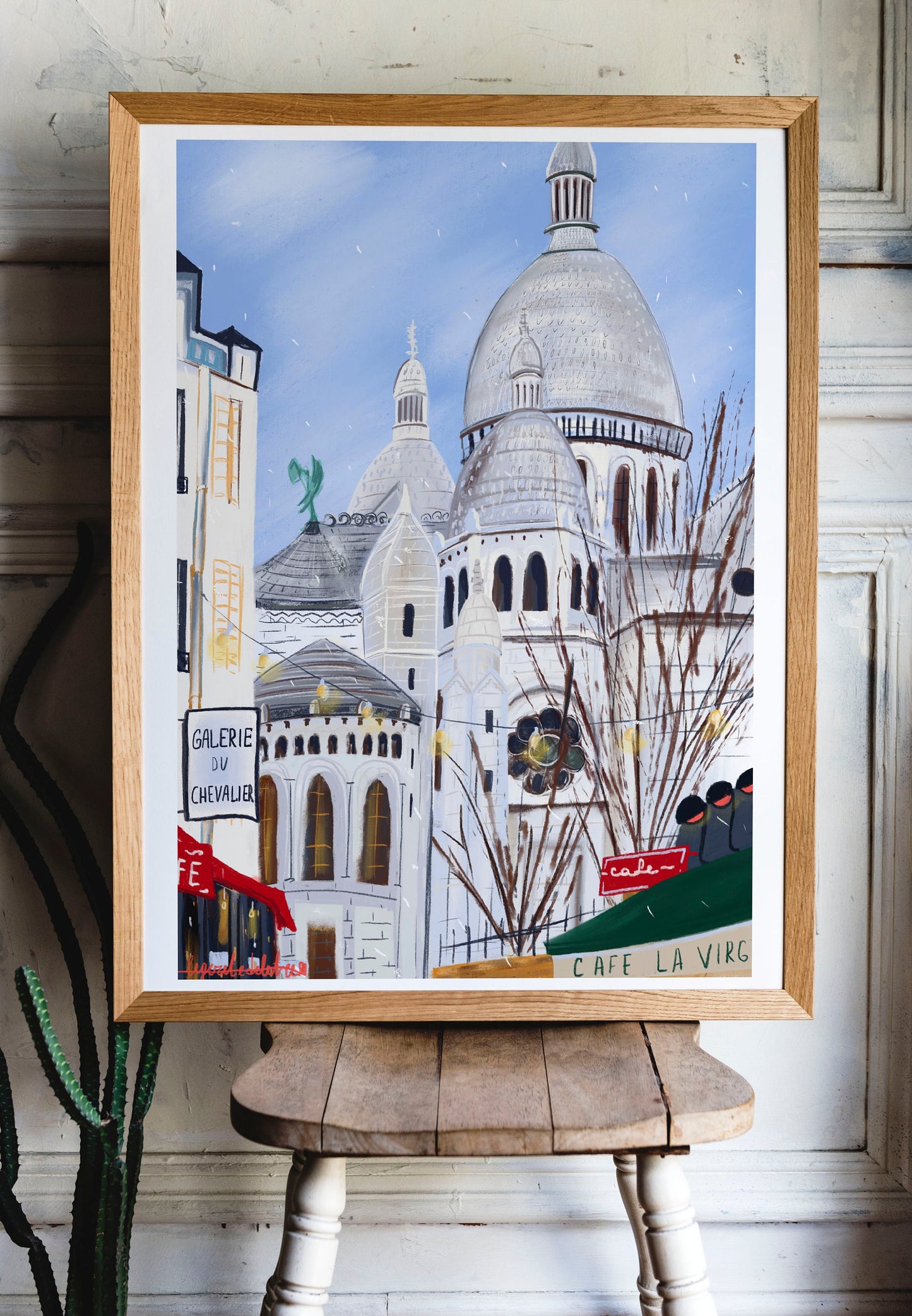Sacre Coeur Paris Print: Montmartre Illustration, Fine Art Paper
