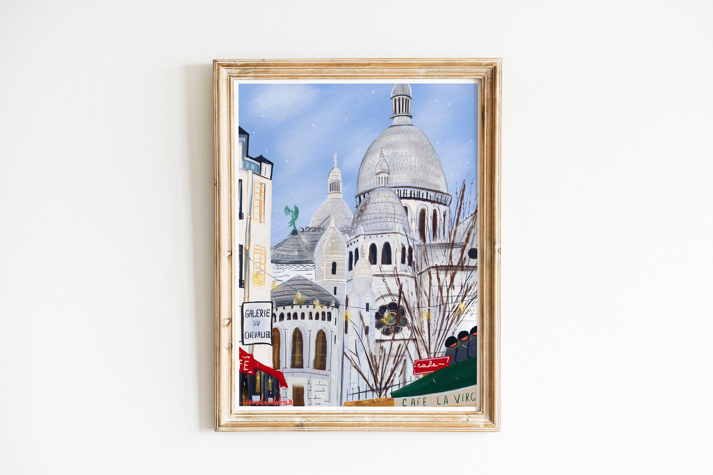 Sacre Coeur Paris Print: Montmartre Illustration, Fine Art Paper