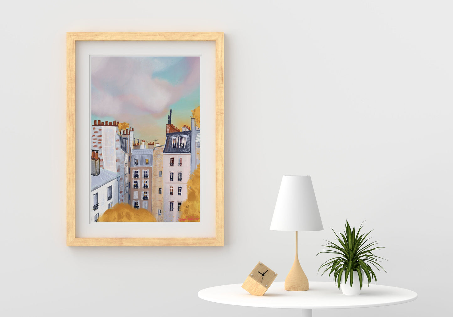 Paris Autumn Rooftop Art Print: Fall Landscape Poster
