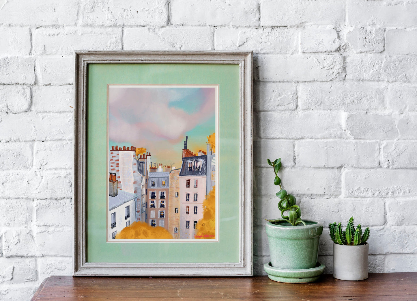Paris Autumn Rooftop Art Print: Fall Landscape Poster