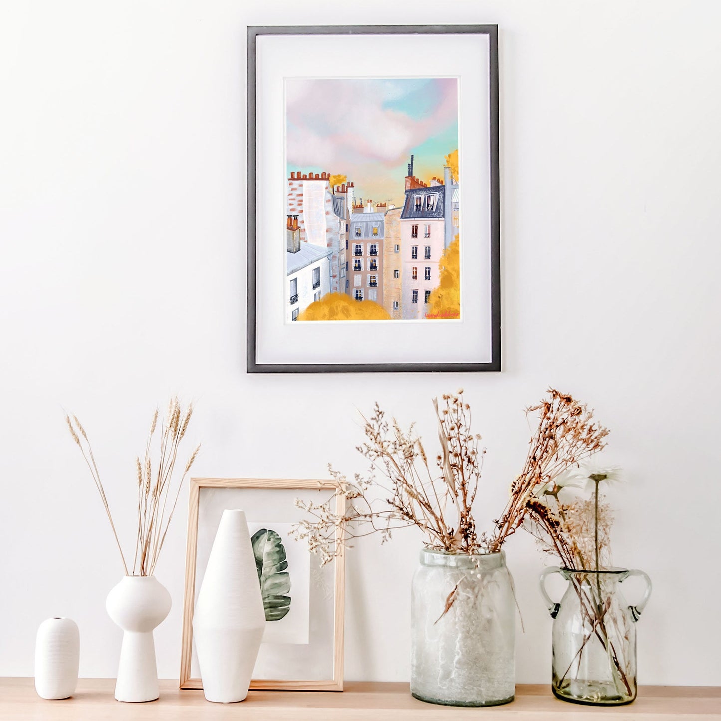 Paris Autumn Rooftop Art Print: Fall Landscape Poster
