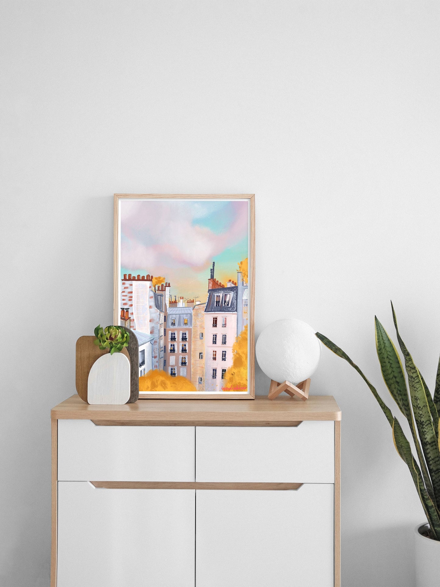 Paris Autumn Rooftop Art Print: Fall Landscape Poster