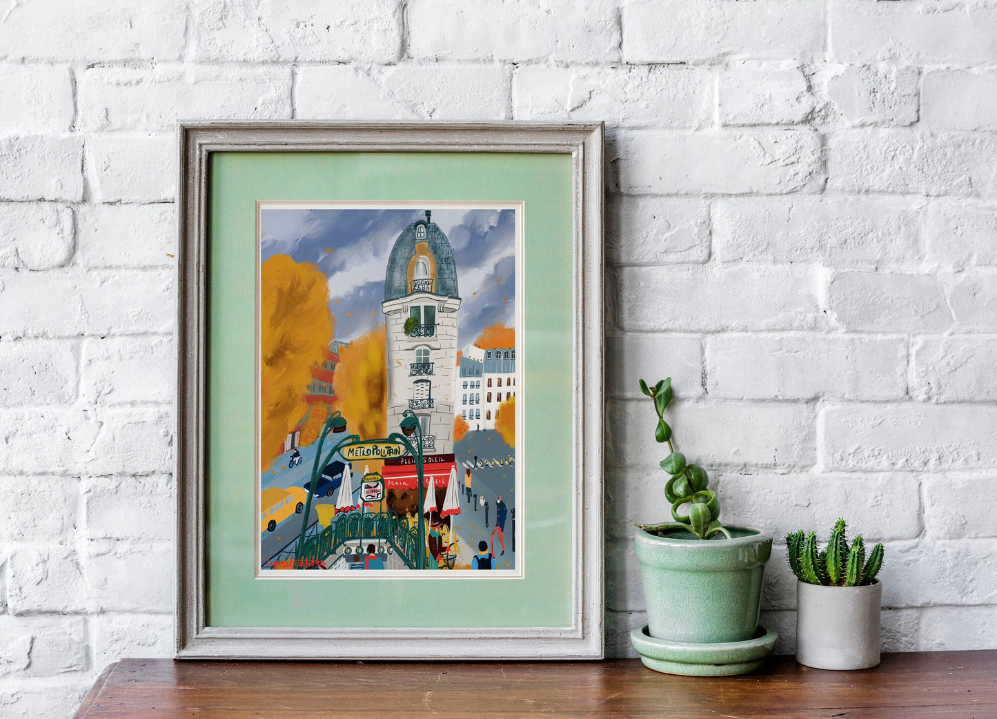 Paris Metro Art Print: Parisian Fall Colors, Cityscape Poster