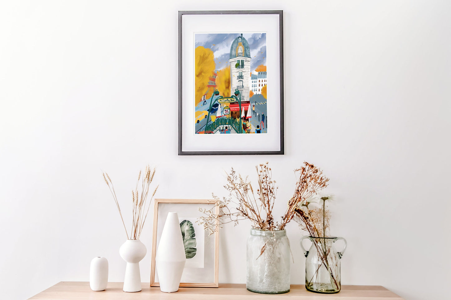 Paris Metro Art Print: Parisian Fall Colors, Cityscape Poster