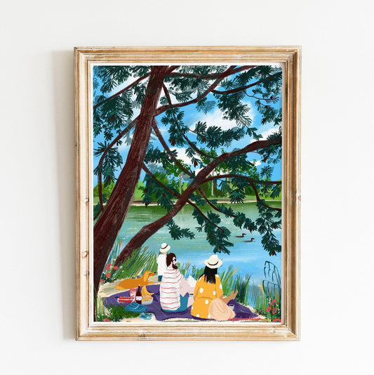Paris Picnic Print: Bois de Vincennes Family Art